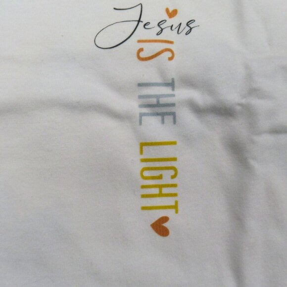 Jesus is The Light Crewneck T-Shirt, White, Short Sleeve - Picture 3 of 5